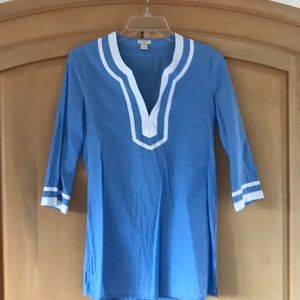 J. Crew Cotton Blue/White Tunic Top - XXS